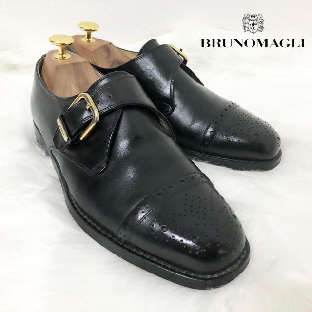 BRUNOMAGLI(ブルーノマリ)のブルーノマリ BRUNOMAGLI ストレートチップ モンク レザー レディースの靴/シューズ(ローファー/革靴)の商品写真