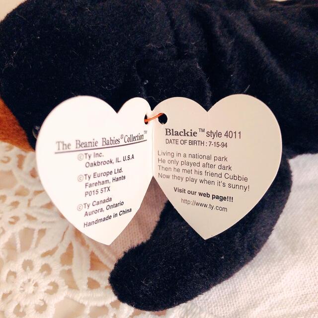 タグ付き*Ty Beanie Baby*July 15/ Blackie エンタメ/ホビーのおもちゃ/ぬいぐるみ(ぬいぐるみ)の商品写真