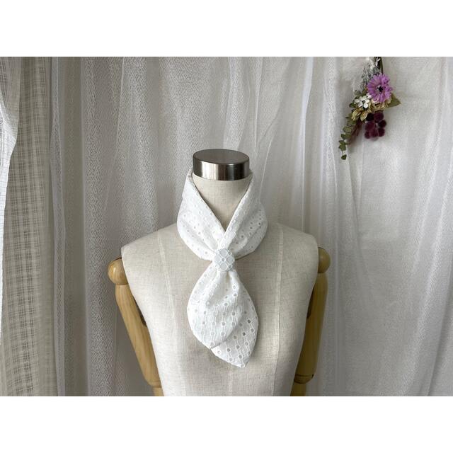 ◯●クールネック ネックガード 2WAYスカーフ●◯ネッククーラ コットンレース ハンドメイドのファッション小物(スカーフ)の商品写真