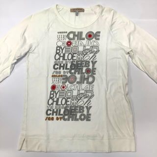 シーバイクロエ(SEE BY CHLOE)のシーバイクロエ　ロングTシャツ　ホワイト　#Lサイズ　r180(Tシャツ(長袖/七分))