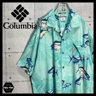 コロンビア(Columbia)の【レアデザイン】Columbia/コロンビア 魚柄 アロハシャツ 開襟 XL(シャツ)