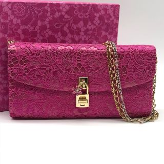 新品 DOLCE&GABBANA ドルガバ ピンク サテン クラッチバッグ-