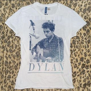 エイチアンドエム(H&M)のBob Dylan  半袖Tシャツ　白(Tシャツ/カットソー(半袖/袖なし))