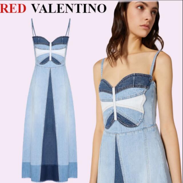 RED VALENTINO(レッドヴァレンティノ)の【最終値下げ】レッドヴァレンティノ　デニム　ワンピース レディースのワンピース(ロングワンピース/マキシワンピース)の商品写真