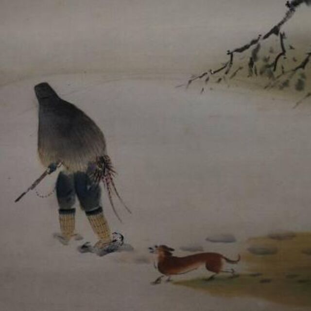 【はこぽす対応商品】 作者不詳/雪中鳥撃ち図/掛軸☆宝船☆K-627 J 絵画+タペストリー 【はこぽす対応商品】 作者不詳/雪中鳥撃ち図/掛軸☆宝船☆K-627 J 絵画+タペストリー