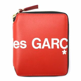 コムデギャルソン(COMME des GARCONS)のコムデギャルソン ロゴ プリント ZIP ファスナー コンパクト  ウォレット(折り財布)