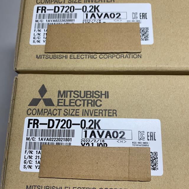 かんたんラ 三菱電機 - 新品未開封 三菱電機 FR-D720-0.2K 2台 インバータ