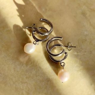 デザインフープピアス【シルバーカラー】(ピアス)