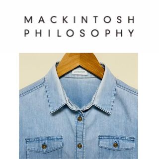 マッキントッシュフィロソフィー(MACKINTOSH PHILOSOPHY)のマッキントッシュフィロソフィー　ビンテージ加工　デニム調　シャツ　Sサイズ(シャツ)