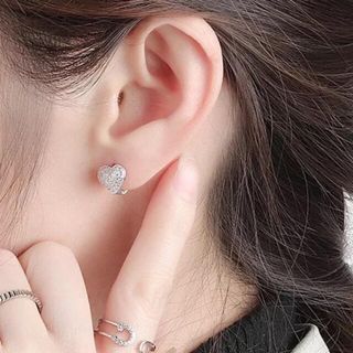 アレルギー対応シルバー925ハートピアス⭐︎フレイアイアーバンロッソドレステリア(ピアス)