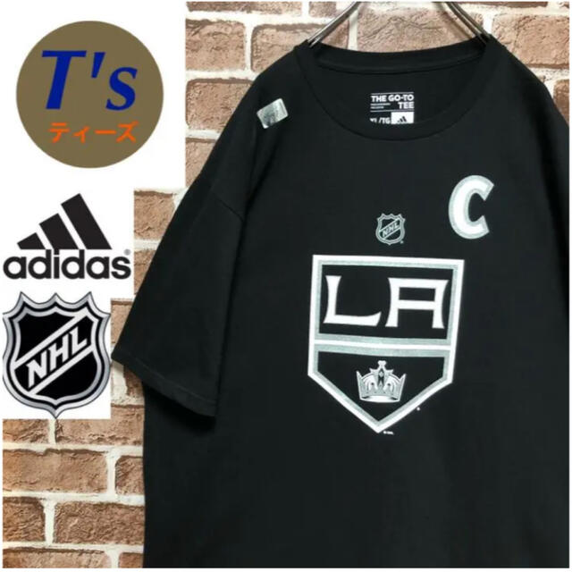 adidas(アディダス)の超希少 NHL ロサンゼルス・キングスビッグロゴナンバー Tシャツ XL 新品 メンズのトップス(Tシャツ/カットソー(半袖/袖なし))の商品写真