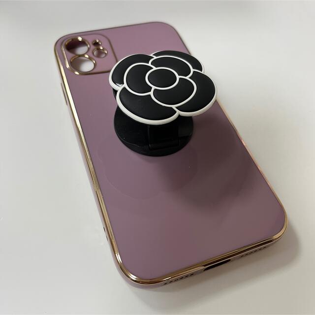 iPhone(アイフォーン)のiPhone12ケース ピンク ゴールド スマホリング付き スマホ/家電/カメラのスマホアクセサリー(iPhoneケース)の商品写真