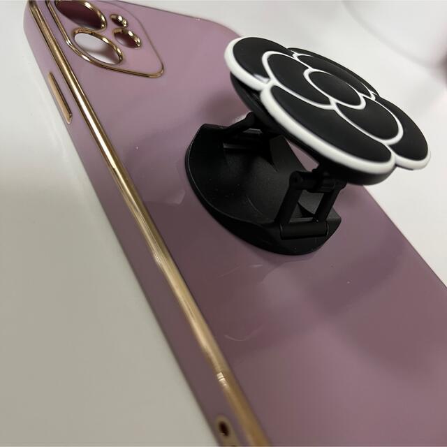 iPhone(アイフォーン)のiPhone12ケース ピンク ゴールド スマホリング付き スマホ/家電/カメラのスマホアクセサリー(iPhoneケース)の商品写真