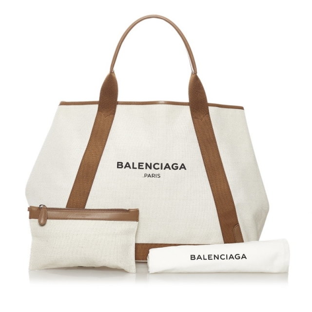 バレンシアガ ネイビーカバス M ハンドバッグ 339936 キャンバス レディース BALENCIAGA 【1-0061354】