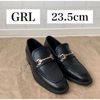 グレイル(GRL)のGRL グレイル スクエアトゥビットローファー ブラック 23.5cm黒 3cm(ローファー/革靴)