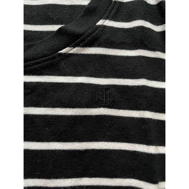 Ralph Lauren(ラルフローレン)のハワイ購入　ラルフローレン　ロゴ刺繍　ストライプ　ロングTシャツ レディースのトップス(Tシャツ(長袖/七分))の商品写真