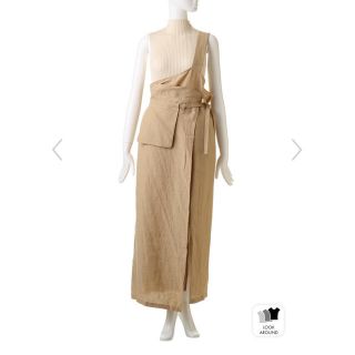 エンフォルド エプロンSKIRT ワンピース ロング ラップ調 リボンベルト付き