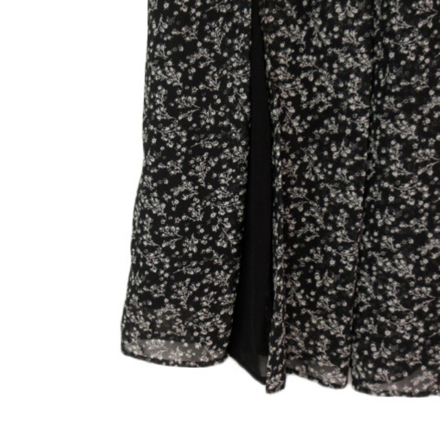 COMME CA ISM(コムサイズム)のコムサイズム COMME CA ISM スカート フレア 花柄 シフォン M 黒 レディースのスカート(ひざ丈スカート)の商品写真