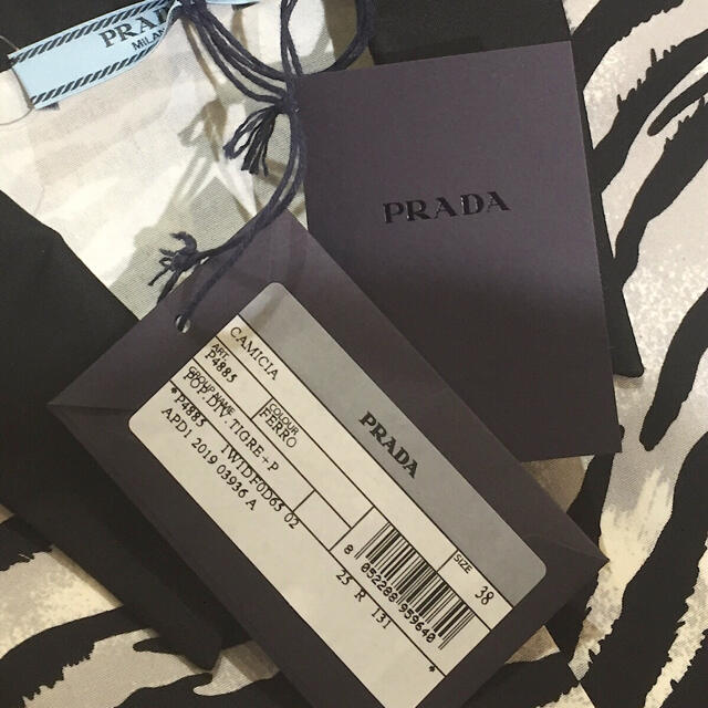 PRADA プラダ コットン ノースリーブ ブラウス シャツ SIZE38