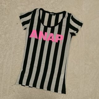 アナップ(ANAP)の再値下げ！ANAP ストライプTシャツ(Tシャツ(半袖/袖なし))