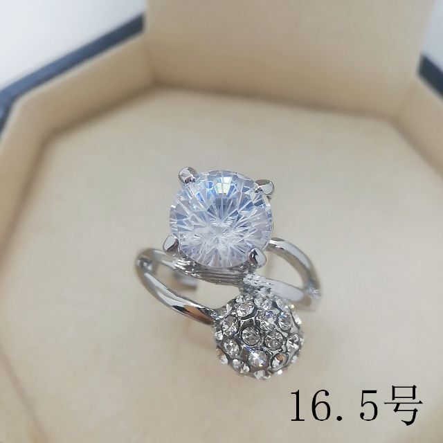 tt16041閉店セール16.5号リングラインストーンリングデザインリング レディースのアクセサリー(リング(指輪))の商品写真