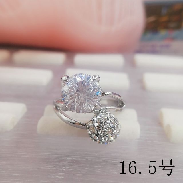 tt16041閉店セール16.5号リングラインストーンリングデザインリング レディースのアクセサリー(リング(指輪))の商品写真