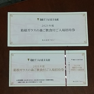 【３枚】箱根ガラスの森ご飲食付ご入場招待券(その他)