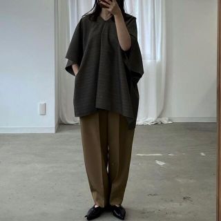 【louren】over vneck pullover brown free(シャツ/ブラウス(半袖/袖なし))