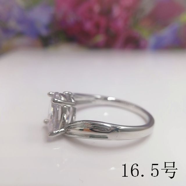 tt16047閉店セール16.5号リング高級ホワイトゴールド色ジルコニアリング レディースのアクセサリー(リング(指輪))の商品写真