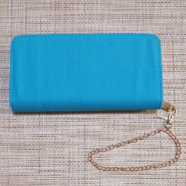 ビジュー付き　ブルー　ウォレット　長財布 レディースのファッション小物(財布)の商品写真