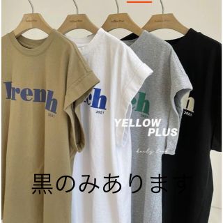 Ｌ　シンプル ノースリーブ フレンチスリーブ ルーズ Tシャツ　　韓国(Tシャツ(半袖/袖なし))