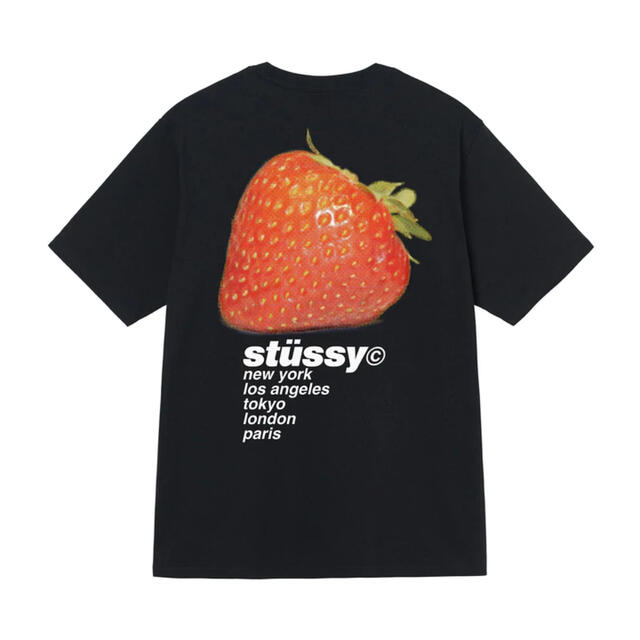 STUSSY STRAWBERRY TEE L 黒 新品 ステューシー Tシャツ