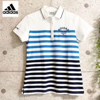 アディダス(adidas)の【美品】アディダス　ゴルフウェア　ボーダーポロシャツ(ウエア)