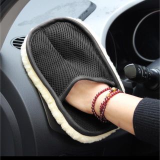 最安値SALE  洗車グローブ2個セット　ムートン　手洗い洗車に　カー用品(洗車・リペア用品)