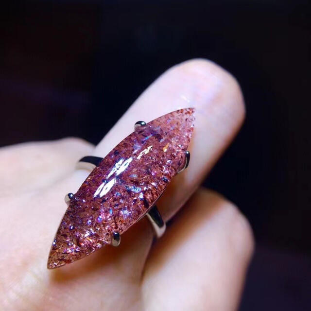 ⭐︎【天然】ストロベリークォーツ リング s925 31.5x10.1mm-