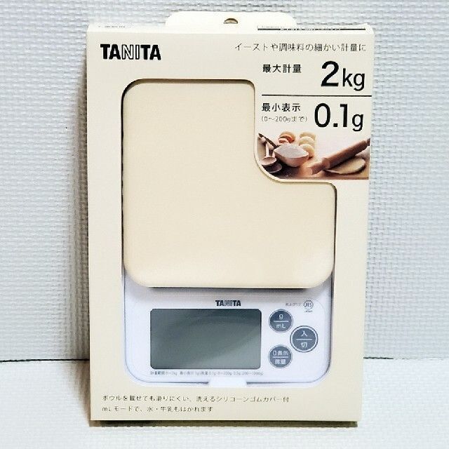 TANITA(タニタ)の新品 洗える タニタ デジタルクッキングスケール KJ-212 ホワイト(白) インテリア/住まい/日用品のキッチン/食器(調理道具/製菓道具)の商品写真