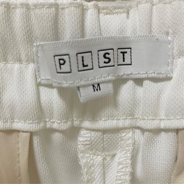 PLST(プラステ)の【美品】PLST リネンブレンドスティックパンツホワイト Mサイズ レディースのパンツ(クロップドパンツ)の商品写真