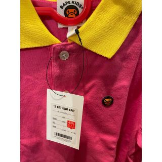 A BATHING APE - BAPE KIDS MILO poloシャツ サンプル品 ピンク120cmの