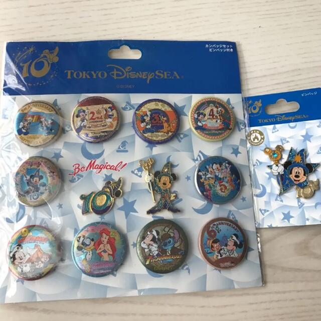 Disney(ディズニー)のディズニーシー　10周年　ピン　セット エンタメ/ホビーのアニメグッズ(バッジ/ピンバッジ)の商品写真