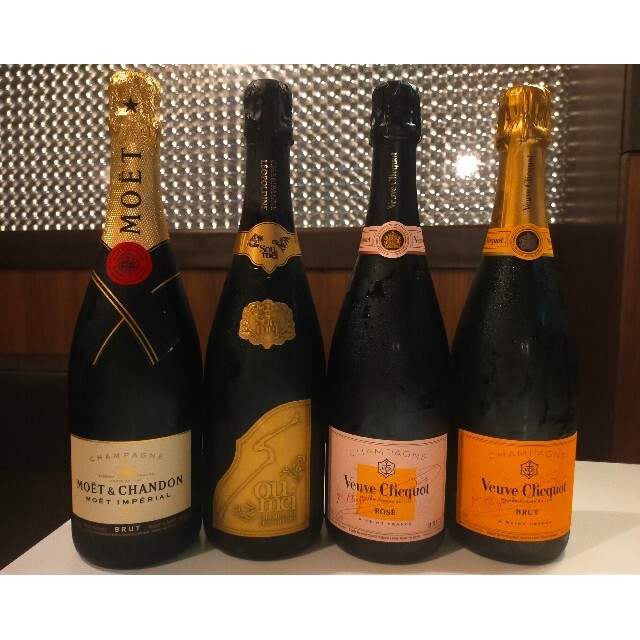 新品 soumei moet veuve イエロー ロゼ シャンパン4本セット