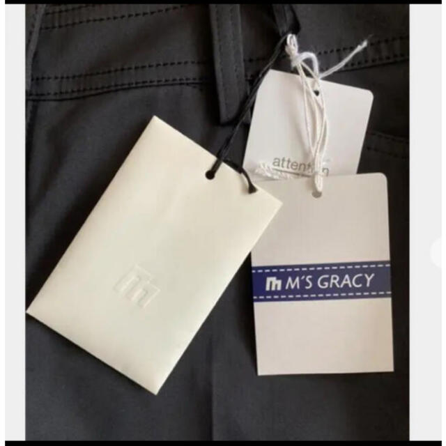 M'S GRACY(エムズグレイシー)の新品タグ付き■エムズグレイシー■レース リボン付きクロップトパンツ■ブラック レディースのパンツ(クロップドパンツ)の商品写真