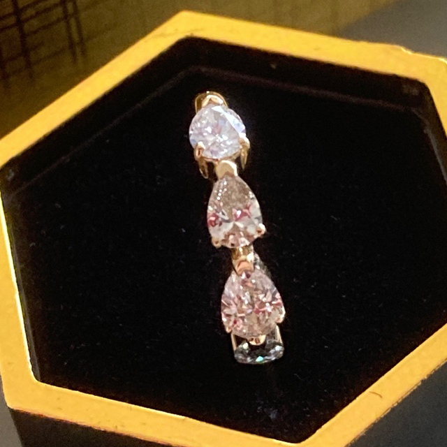 K18ペアシェイプダイヤ イヤーカフ 0.57ct ダイヤモンドイヤカフ 1