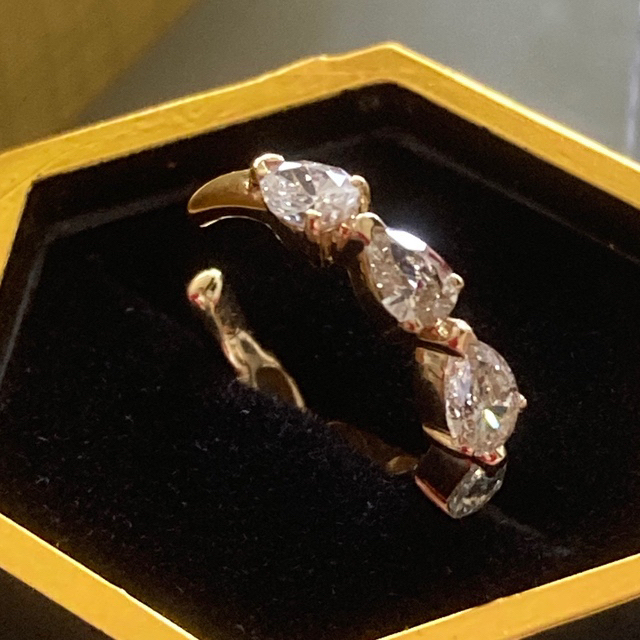 K18ペアシェイプダイヤ イヤーカフ 0.57ct ダイヤモンドイヤカフ 2