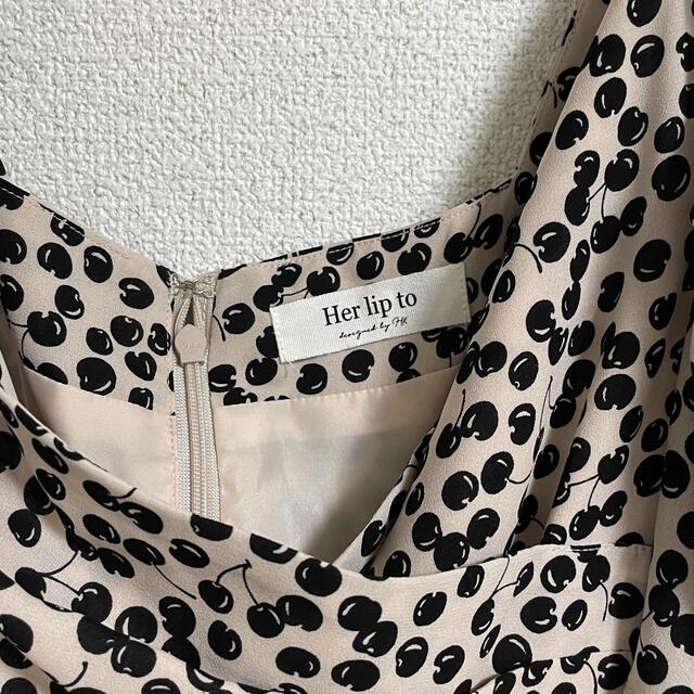 最安値】 Her lip to チェリーワンピ beige 2019ss Sサイズ -ロング