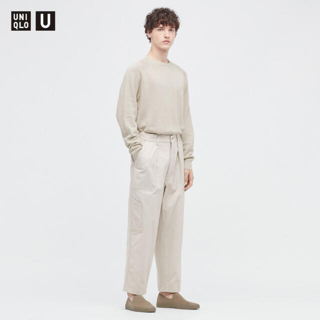 UNIQLO(ユニクロ)のユニクロ ワイドフィットベイカーパンツ NATURAL 76 メンズのパンツ(ワークパンツ/カーゴパンツ)の商品写真