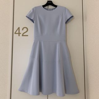 フォクシー(FOXEY)の♡極美品♡ FOXEY 希少 42 アイスブルー 4WAYストレッチワンピース (ひざ丈ワンピース)