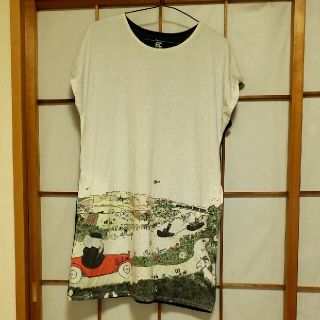 グラニフ(Design Tshirts Store graniph)のgraniph　コラボレーションワンピース／ドライブ　ぞうのババール　カーキ(ミニワンピース)