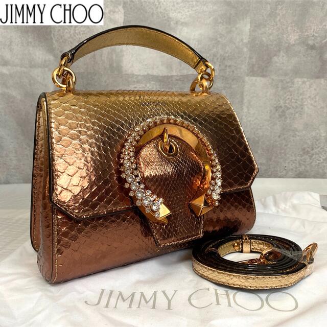 品揃え豊富で 美品 JIMMY CHOO MADELINE パイソンクリスタルバッグ定価