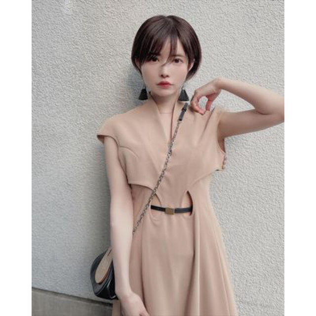 mame - Mame Flared Hole Dress with Leather Beltの通販 by 