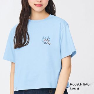 ジーユー(GU)の最終水色 ライトブルー完売品GUちいかわTシャツ(キャラクターグッズ)